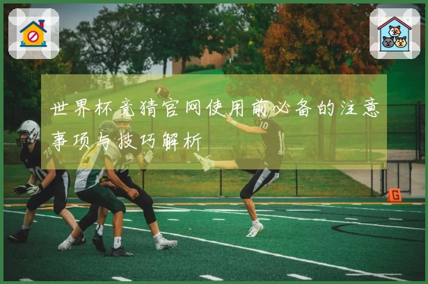 世界杯竞猜官网使用前必备的注意事项与技巧解析